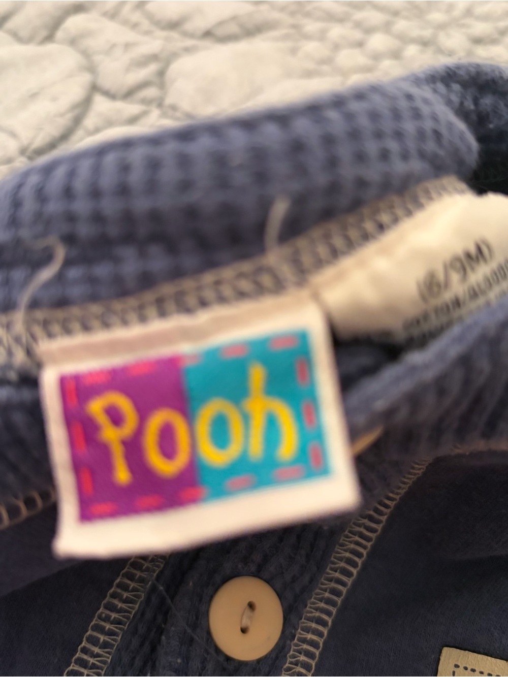 Vintage Disney Pooh Kids Navy Tigger Pocket One-Piece Romper - Picture 5 of 6
